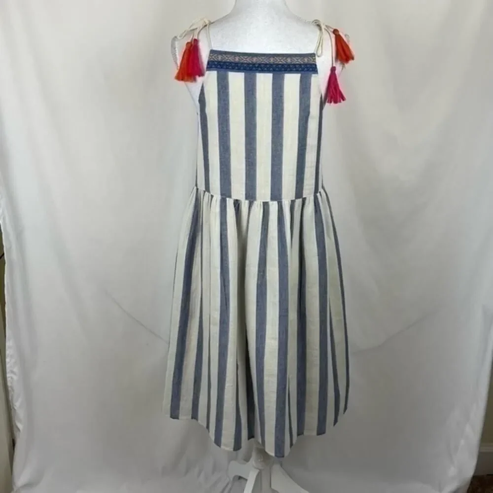 Altar’d State‎ Blue White Striped Cotton Dress NWOT Size S Bohemian Festival - Picture 5 of 11